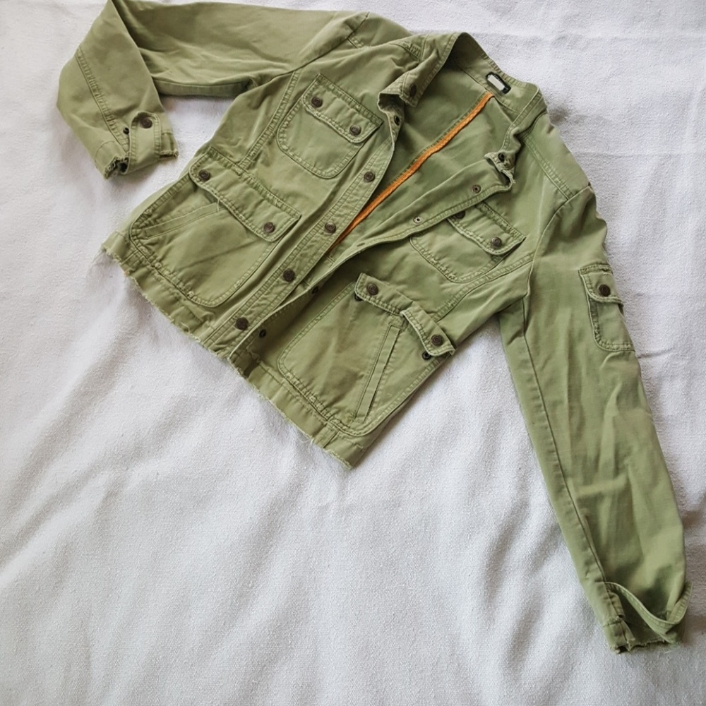 J Crew distressed army jacket